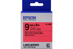 Epson LabelWorks LK-3RBP C53S653001 9mm x 9m, text negru / fundal rosu pastel, banda original