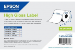 Epson C33S045538 High Gloss, pentru ColorWorks, 102mmx33m, alb etichete autoadezive