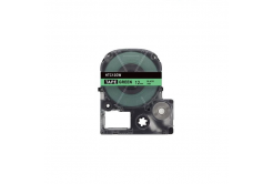 Epson HTC12GW, 12mm x 8m, text negru / fundal verde, banda compatibila