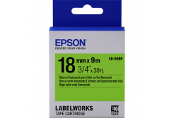 Epson LabelWorks LK-5GBF C53S655005 18mm x 9m, text negru / fundal verde, fluorescent, banda original