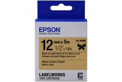 Epson LabelWorks LK-4KBK C53S654001 12mm x 5m, text negru / fundal auriu, panglică textilă, banda original