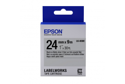 Epson LabelWorks LK-6SBE C53S656009 24mm x 9m, text negru / fundal argintiu mat, mat, banda original