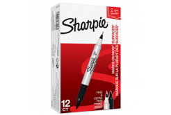 Sharpie S0811100, marker twin tip, negru, 12buc., 0.5/0.9mm, permanent