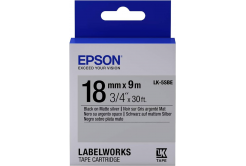 Epson LabelWorks LK-5SBE C53S655013 18mm x 9m, text negru / fundal argintiu mat, mat, banda original