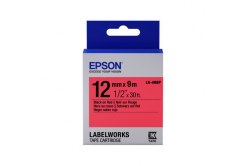 Epson LabelWorks LK-4RBP C53S654007 12mm x 9m, text negru / fundal rosu pastel, banda original