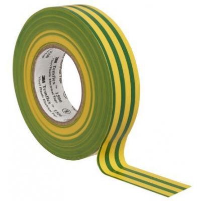 3M Temflex 1500 benzi electroizolante, 19 mm x 20 m, verde -  galben